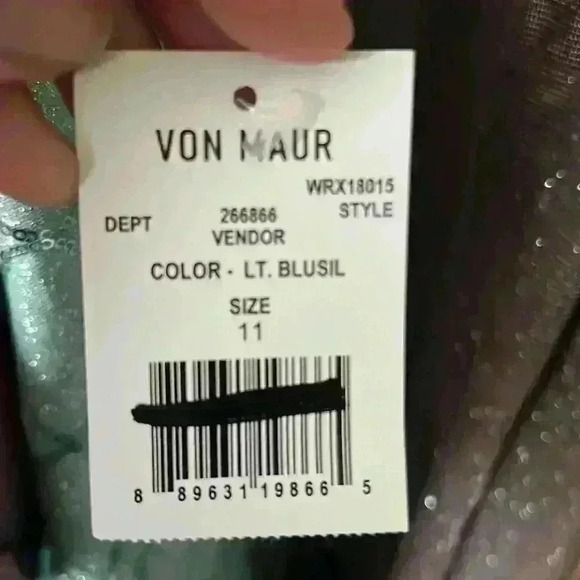 CRYSTAL DOLLS Womens Light Blue Spaghetti Strap Formal Gown Dress size 11 - Picture 5 of 5